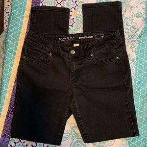 4/$20 Sonoma Slim Straight Black Jeans Size 6